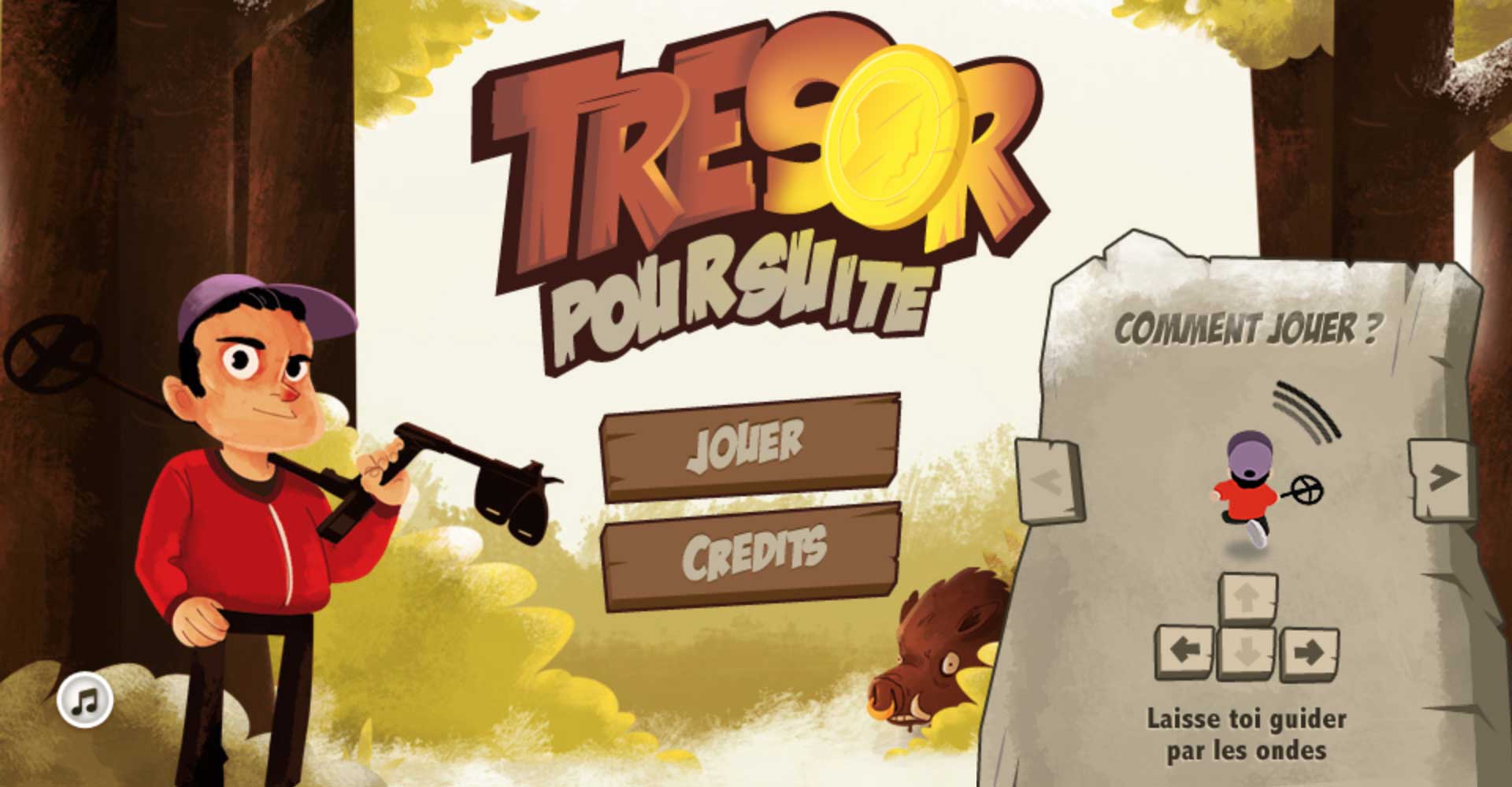 Tresor Poursuite. Jeu Détection de Loisir. Home Page