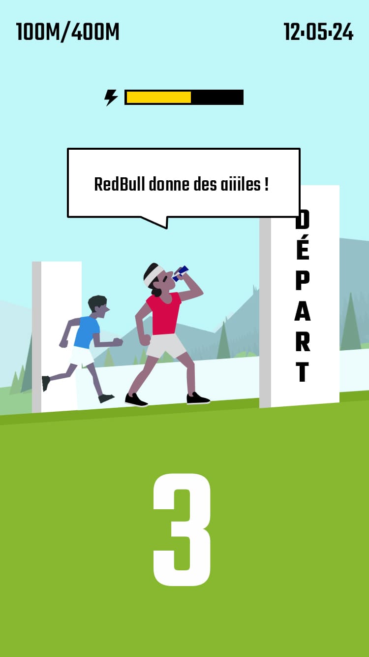 Red bull 400 le jeu, ecran mobile 1